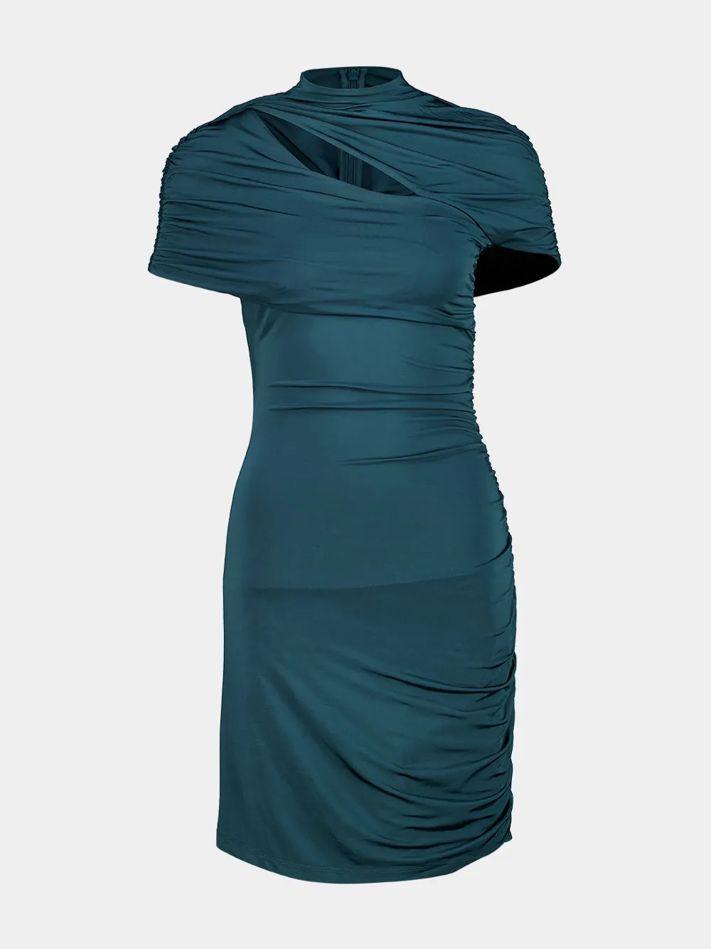 Emerald Green Draped Jersey Bodycon Dress sold by Fashion Clinic