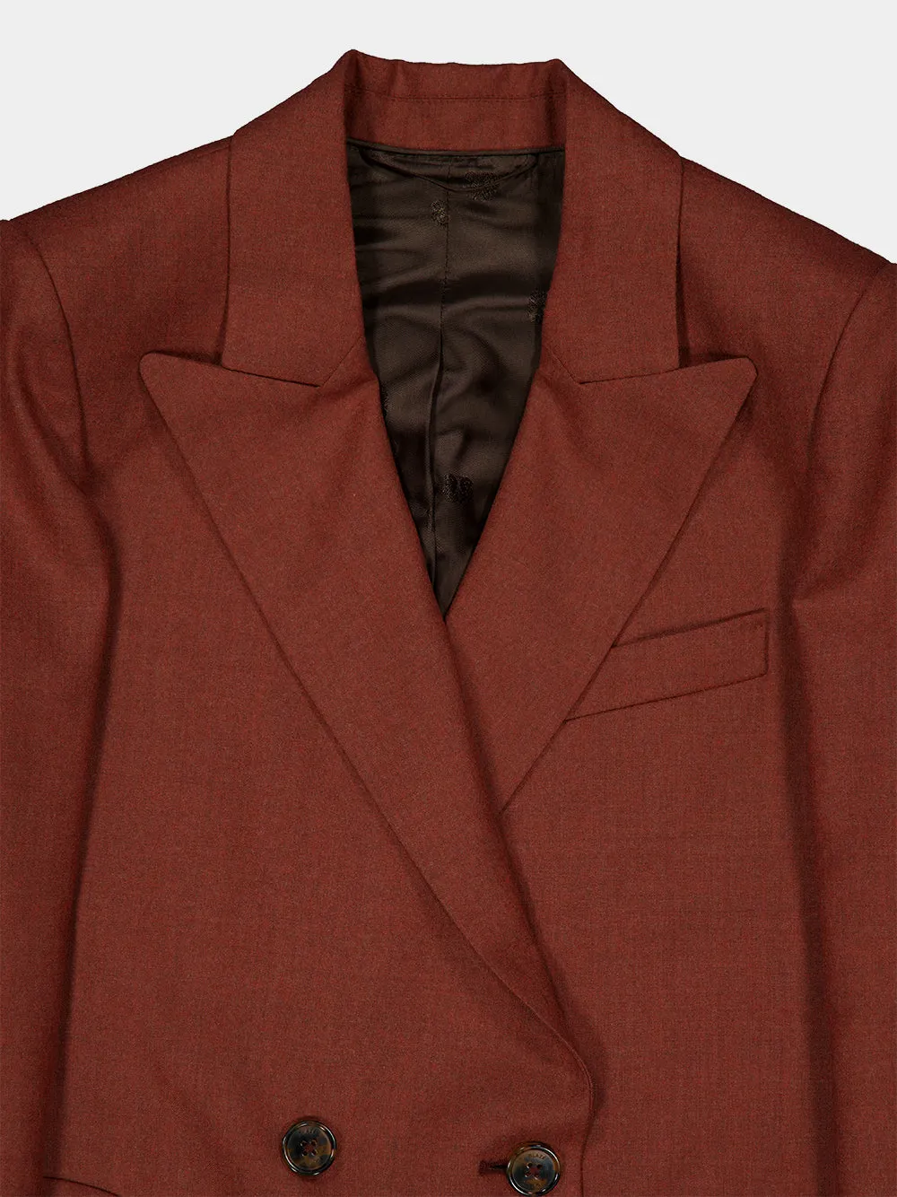 Rust Patea Everyday Double-Breasted Wool Blazer sold by Fashion Clinic product image thumbnail 3