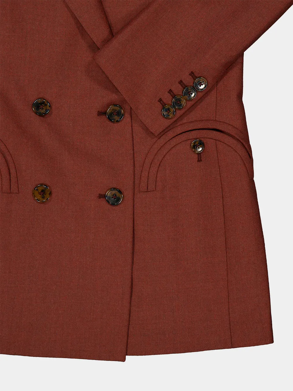 Rust Patea Everyday Double-Breasted Wool Blazer sold by Fashion Clinic product image thumbnail 4