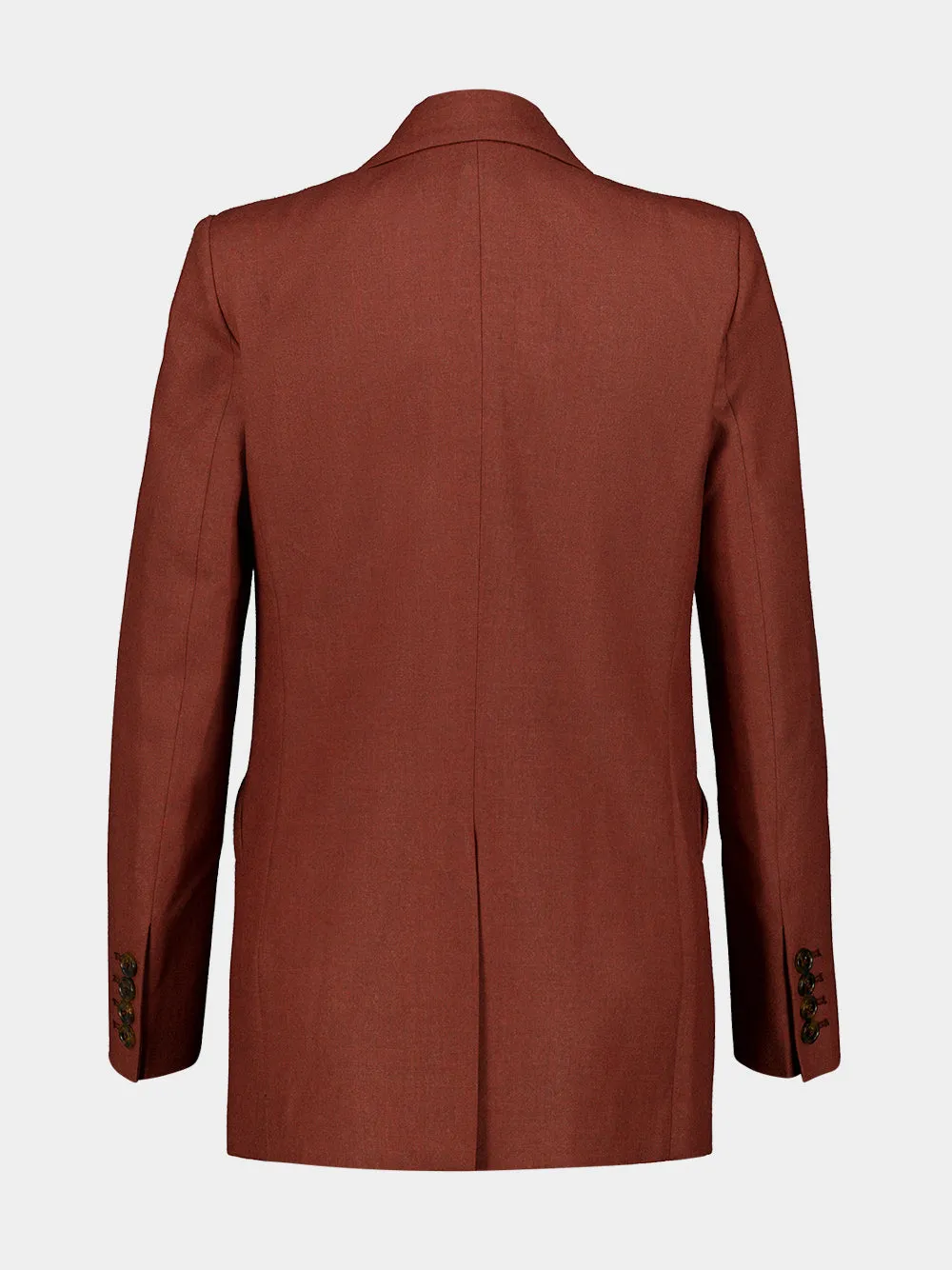 Rust Patea Everyday Double-Breasted Wool Blazer sold by Fashion Clinic product image thumbnail 2