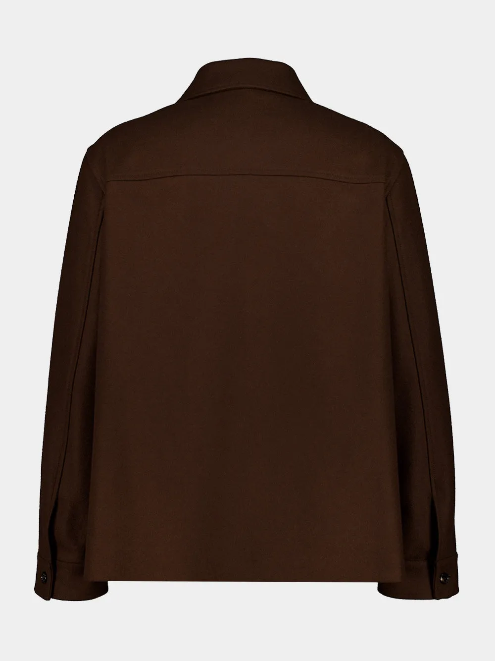 Brown Wool Jacket with VGold Detail sold by Fashion Clinic product image thumbnail 4
