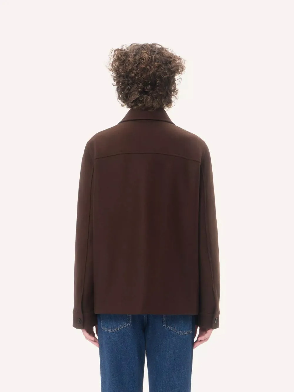 Brown Wool Jacket with VGold Detail sold by Fashion Clinic product image thumbnail 3