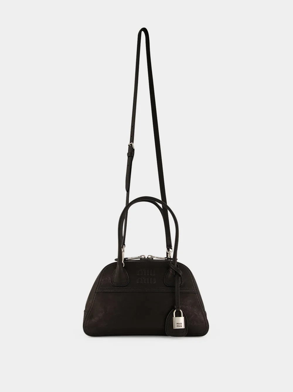 Black Small Vivant Nappa Leather Bowling Bag sold by Fashion Clinic product image thumbnail 2