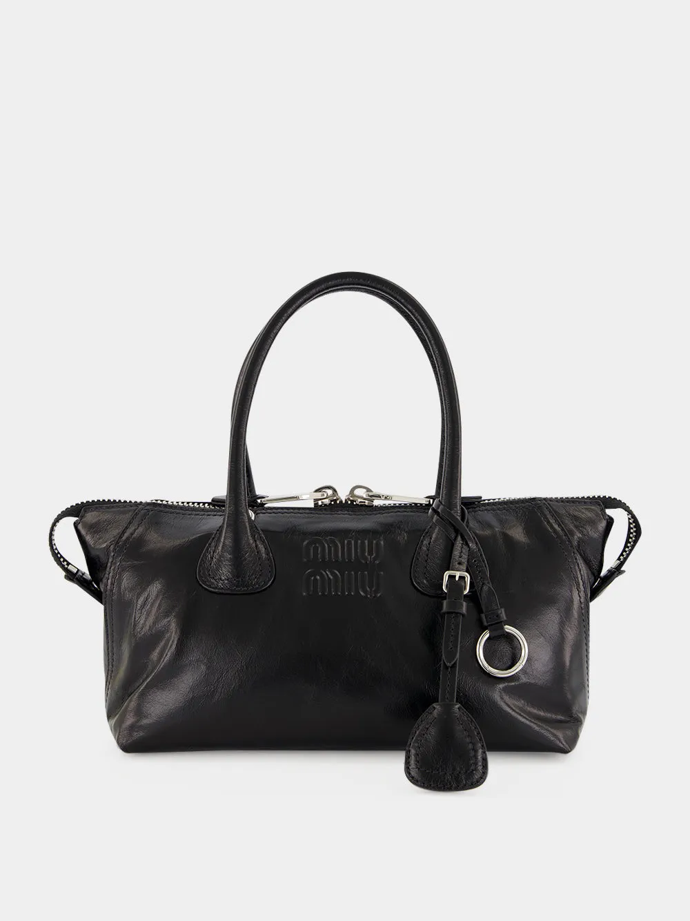 Black Glossy Leather Handbag sold by Fashion Clinic