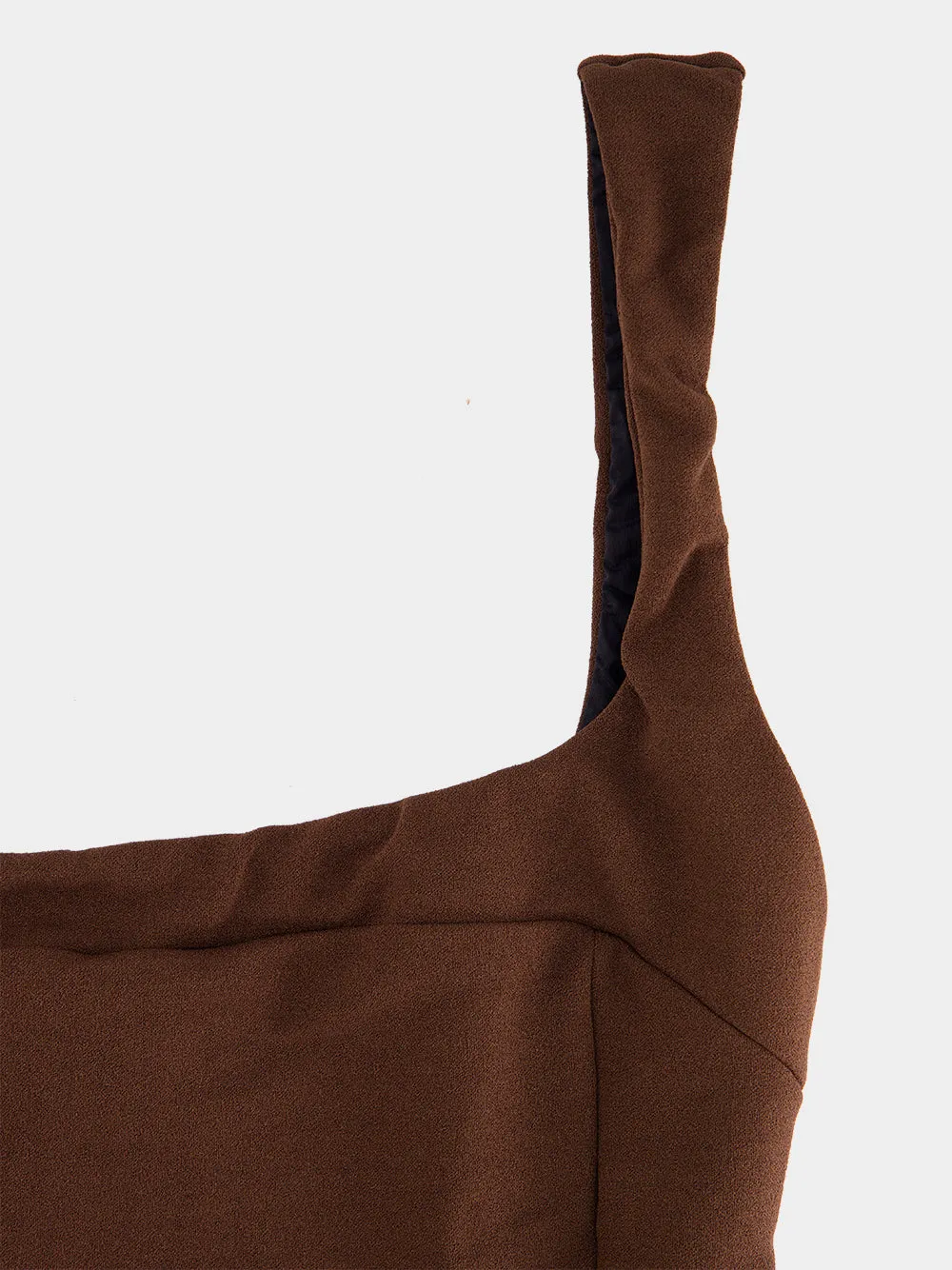 Brown Gabi Crepe Straight Neck Swimsuit sold by Fashion Clinic product image thumbnail 5