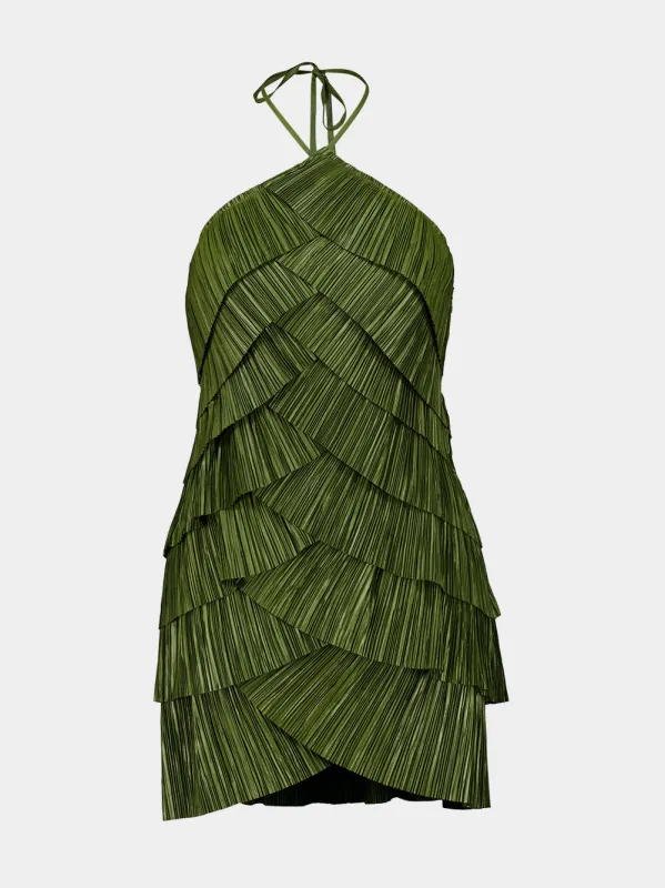 Deep Pasture Arsha Plissé Mini Dress made by Cult Gaia