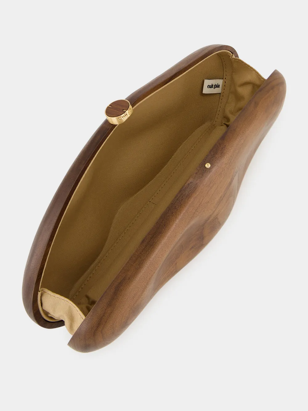 Walnut Brown Caldera Wooden Clutch sold by Fashion Clinic product image thumbnail 5