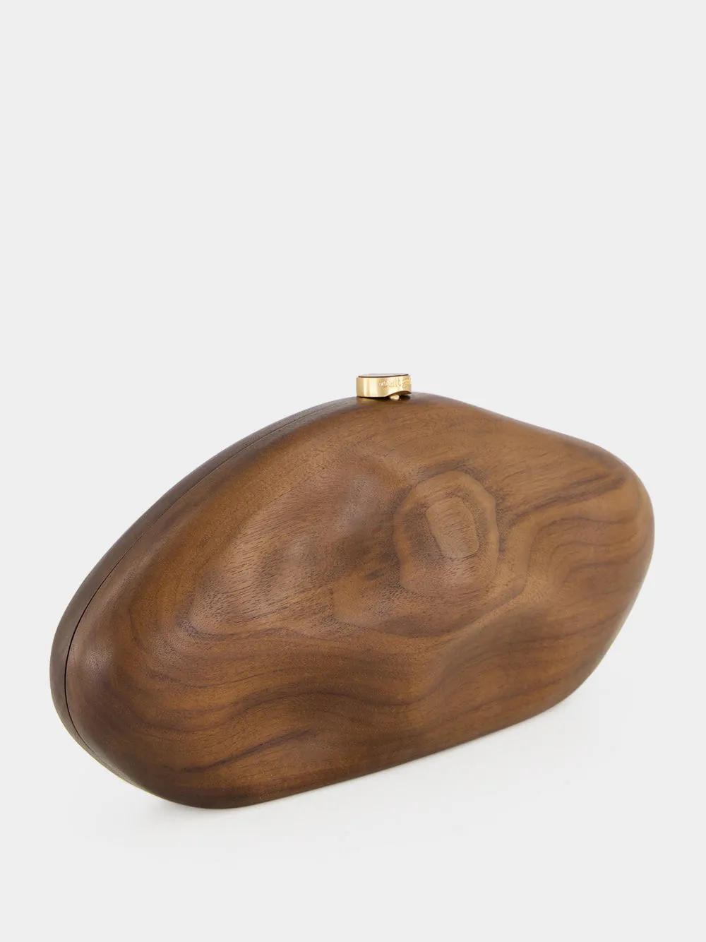 Walnut Brown Caldera Wooden Clutch sold by Fashion Clinic product image thumbnail 2