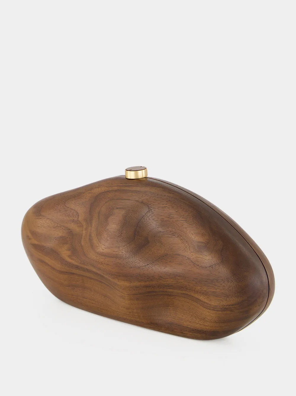 Walnut Brown Caldera Wooden Clutch sold by Fashion Clinic product image thumbnail 4