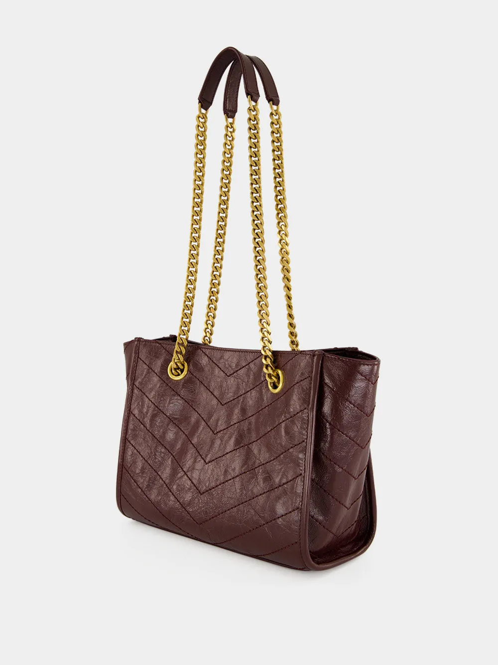 Rouge Cabernet Niki Shopping Vintage Leather Tote Bag sold by Fashion Clinic product image thumbnail 4