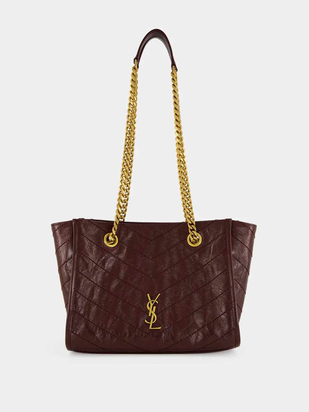 Rouge Cabernet Niki Shopping Vintage Leather Tote Bag sold by Fashion Clinic