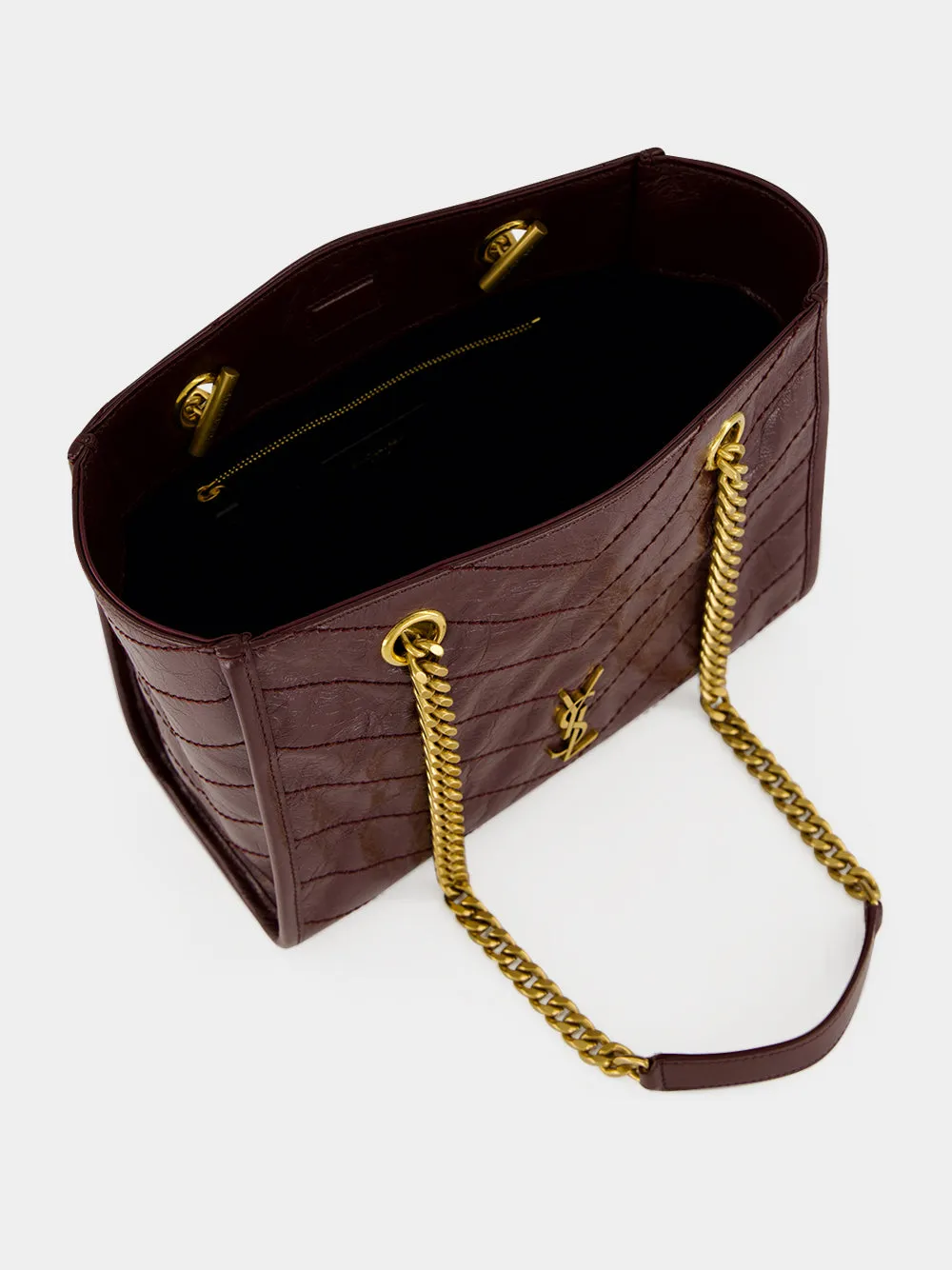 Rouge Cabernet Niki Shopping Vintage Leather Tote Bag sold by Fashion Clinic product image thumbnail 5