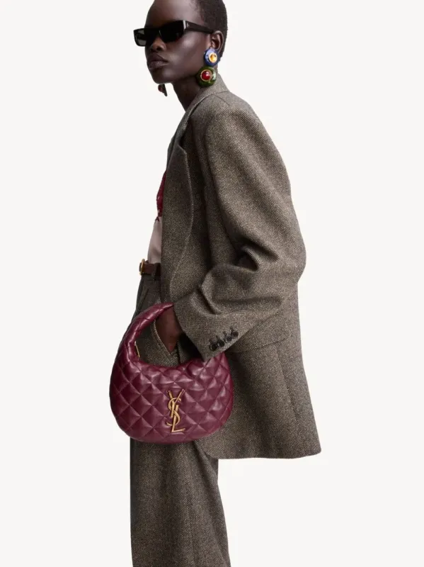 Rouge Cabernet Icarino Quilted Lambskin Handbag made by Yves Saint Laurent