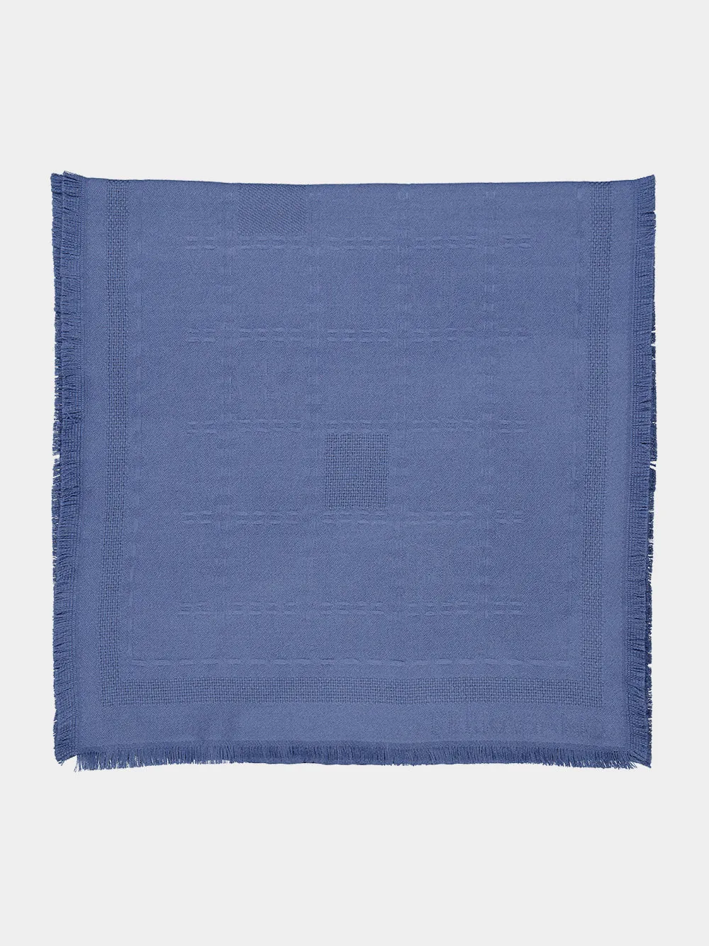 Blue Gancini Jacquard Wool Silk Scarf sold by Fashion Clinic product image thumbnail 2