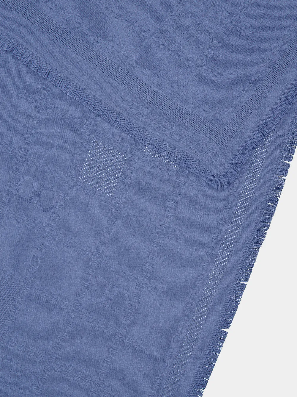 Blue Gancini Jacquard Wool Silk Scarf sold by Fashion Clinic product image thumbnail 3