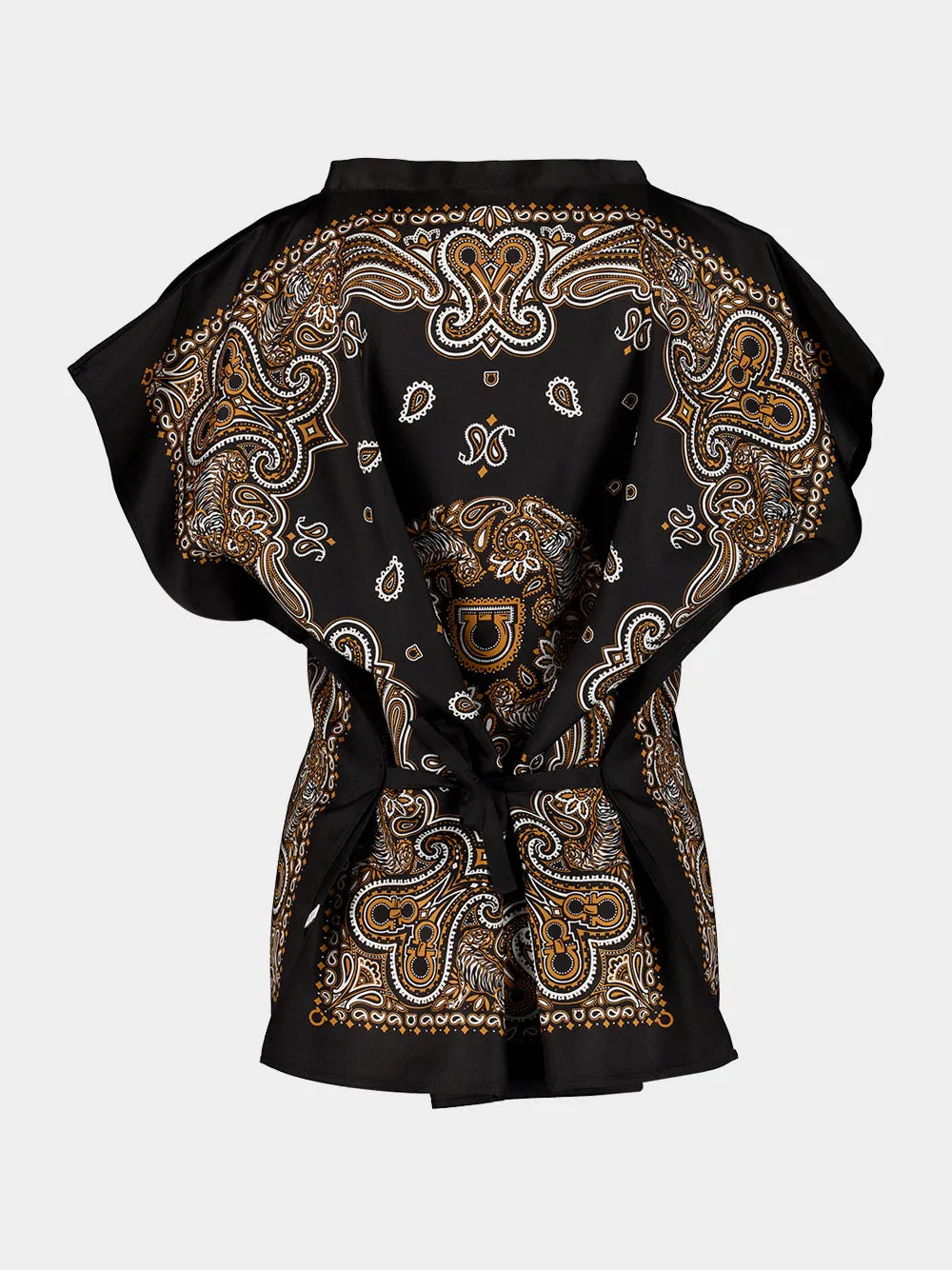 Sky Blue Arabesque Silk Poncho sold by Fashion Clinic product image thumbnail 3