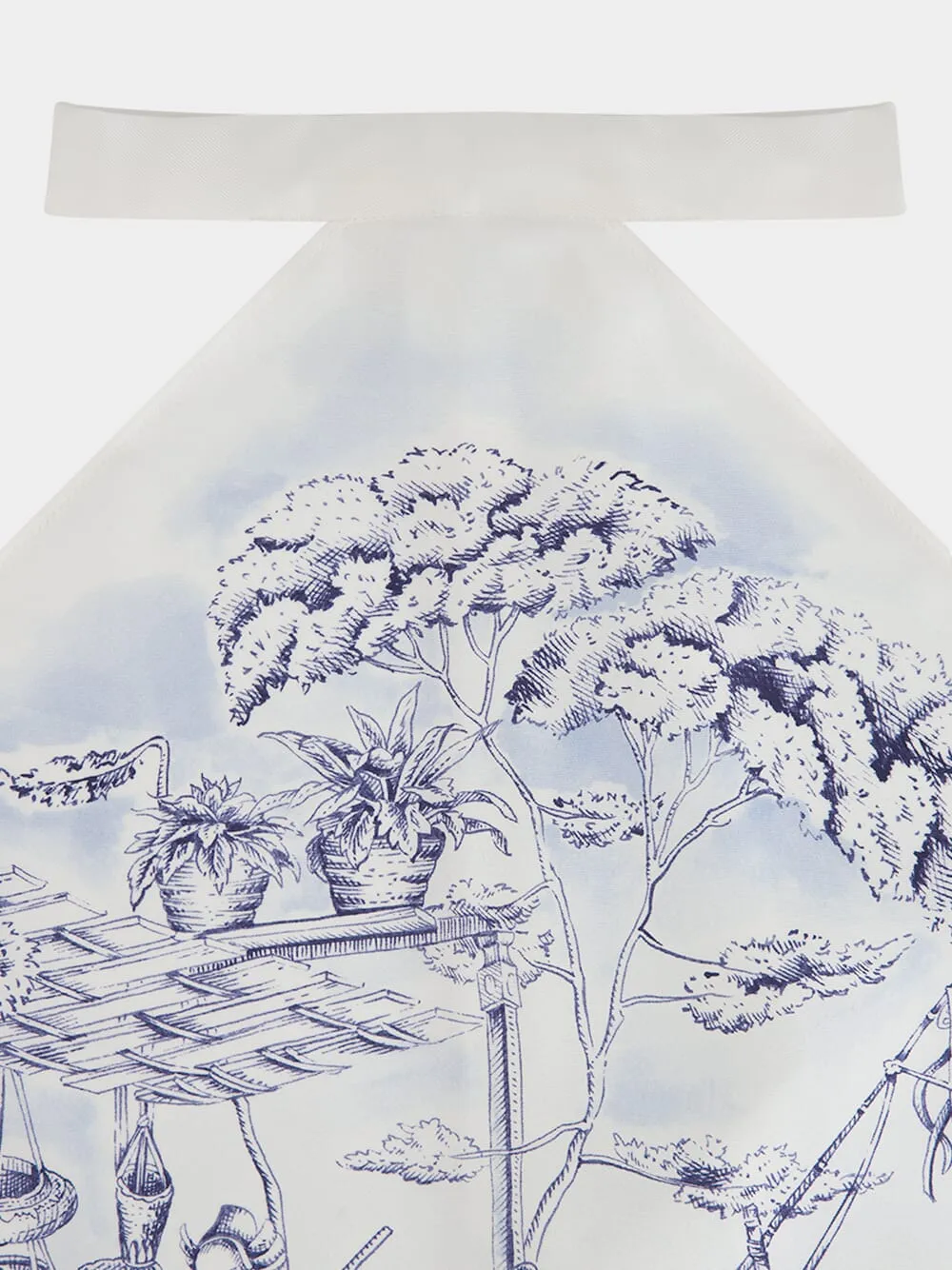 Blue Voyage Print Silk Halter Top sold by Fashion Clinic product image thumbnail 5