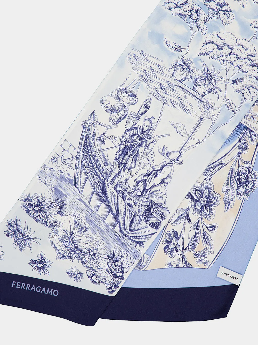Blue Voyage Print Silk Bandeau sold by Fashion Clinic product image thumbnail 3