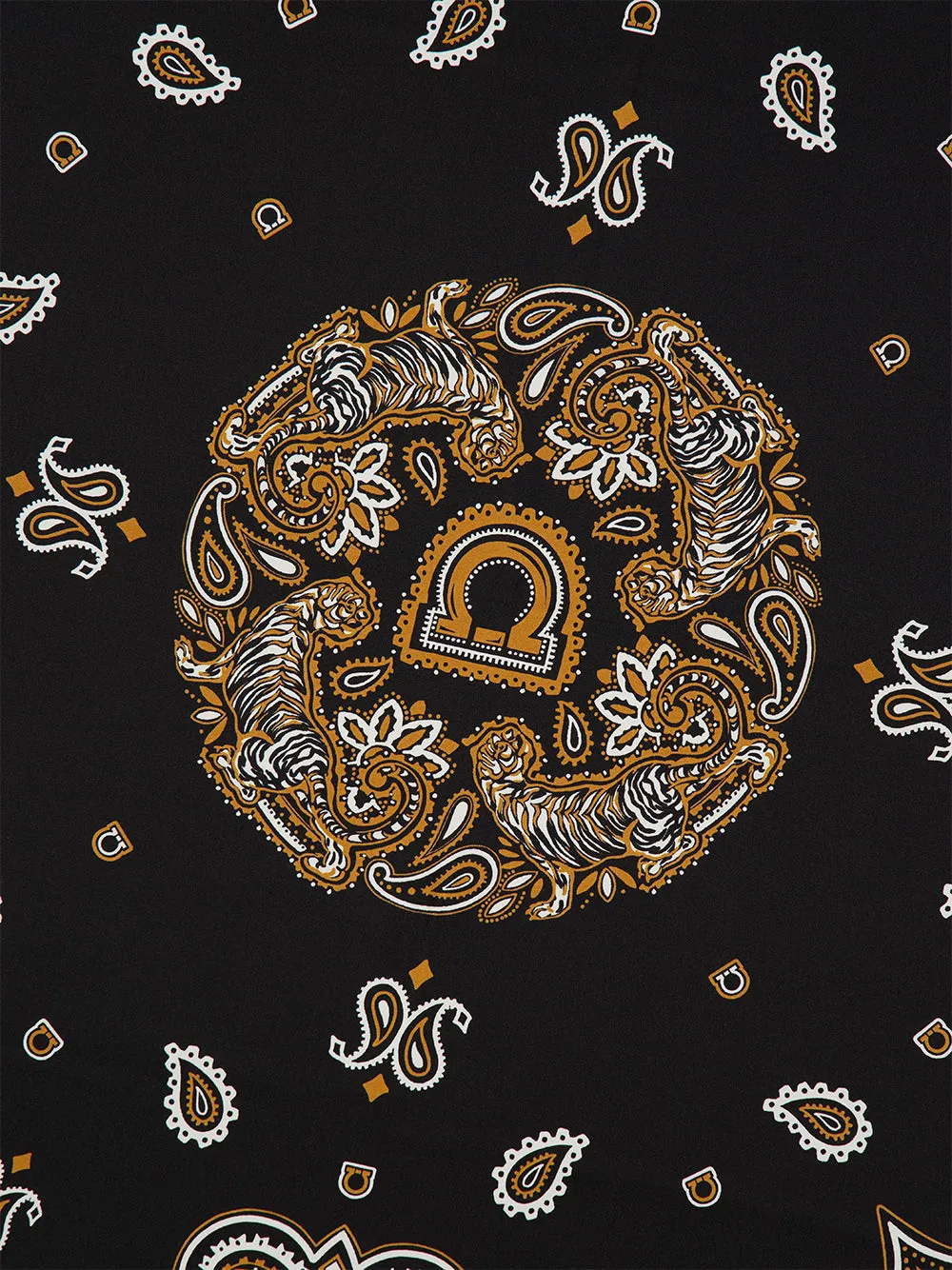 Black and Gold Arabesque Silk Scarf sold by Fashion Clinic product image thumbnail 3