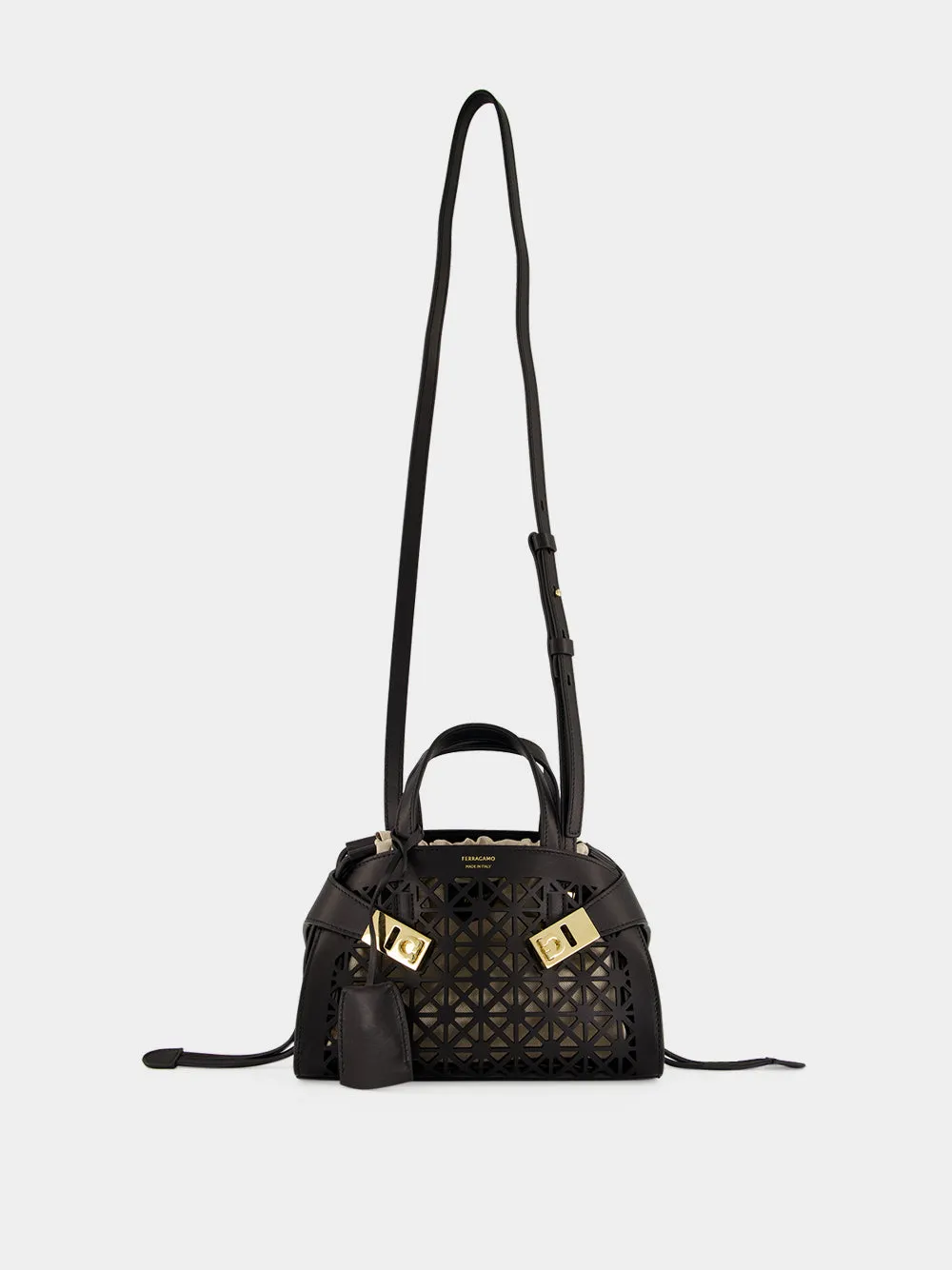 Black Mini Hug Laser-Cut Handbag sold by Fashion Clinic product image thumbnail 3