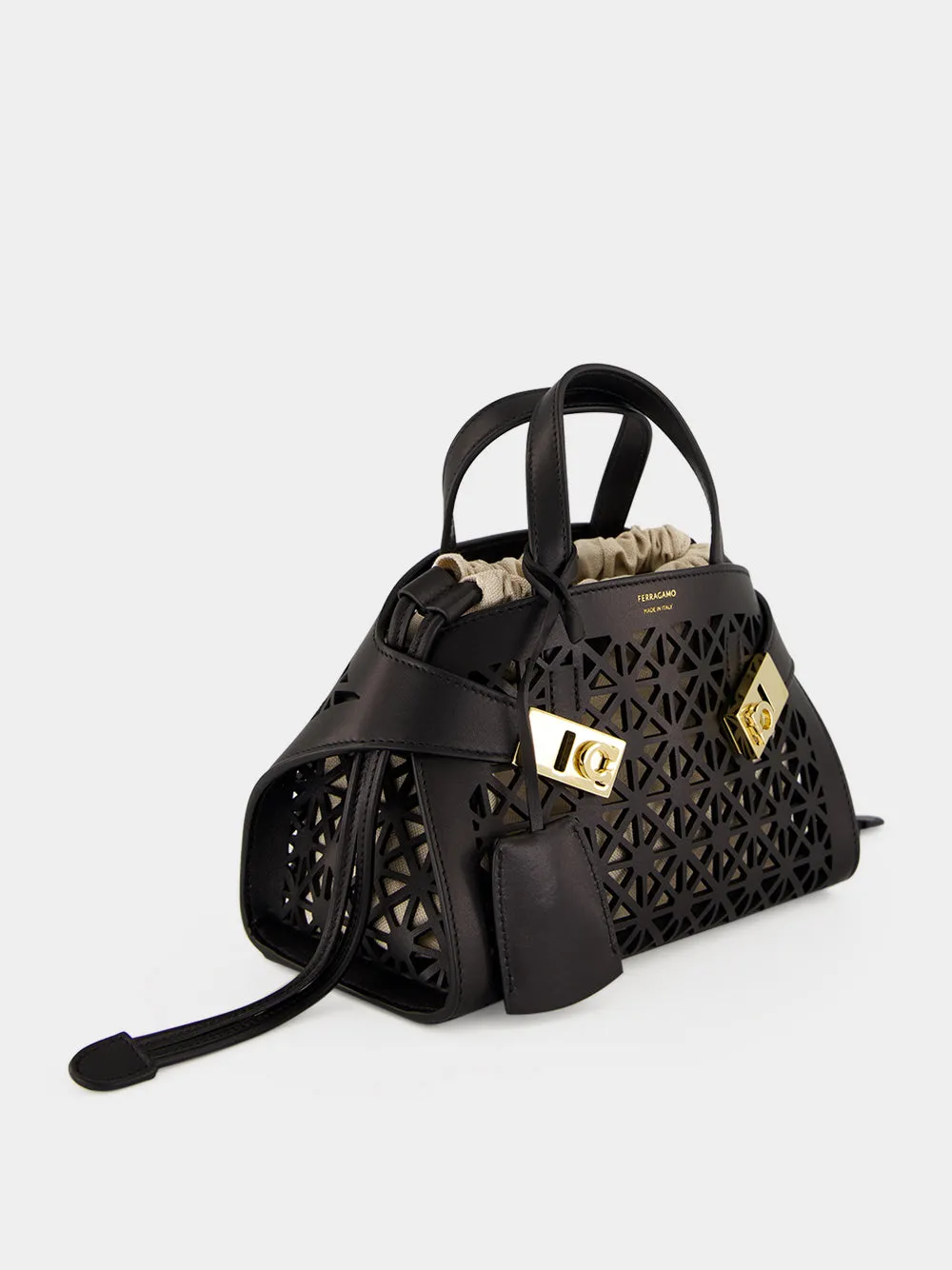 Black Mini Hug Laser-Cut Handbag sold by Fashion Clinic product image thumbnail 5