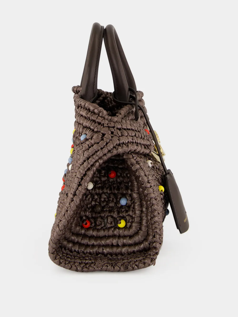 Brown Small Hug Raffia Handbag sold by Fashion Clinic product image thumbnail 4