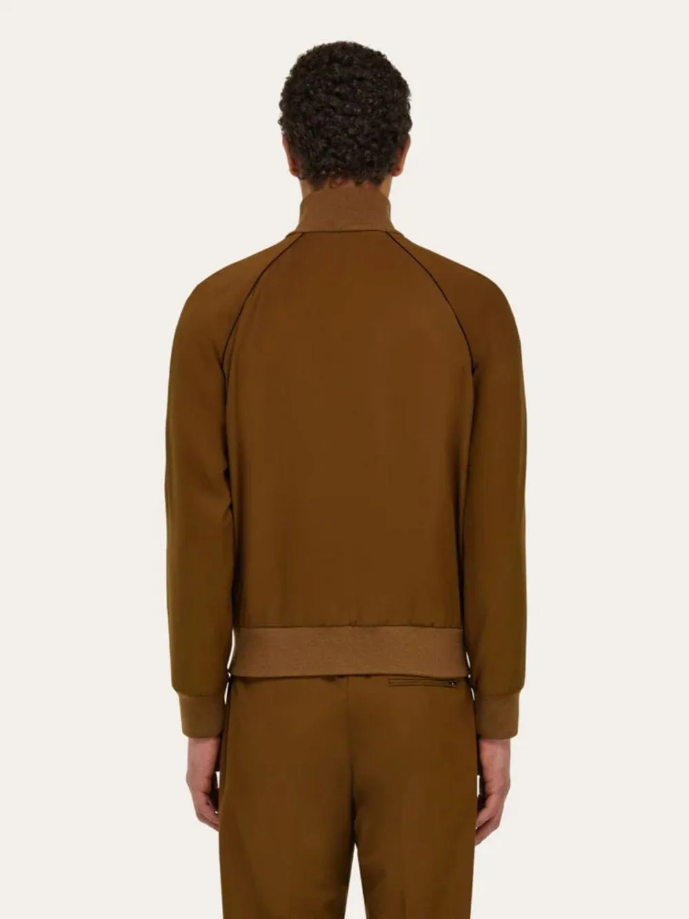 Brown Virgin Wool Track Jacket sold by Fashion Clinic product image thumbnail 3