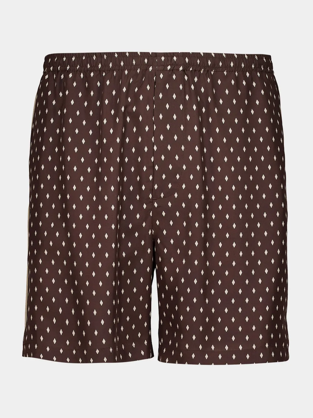 Espresso Silk Bermuda Shorts sold by Fashion Clinic