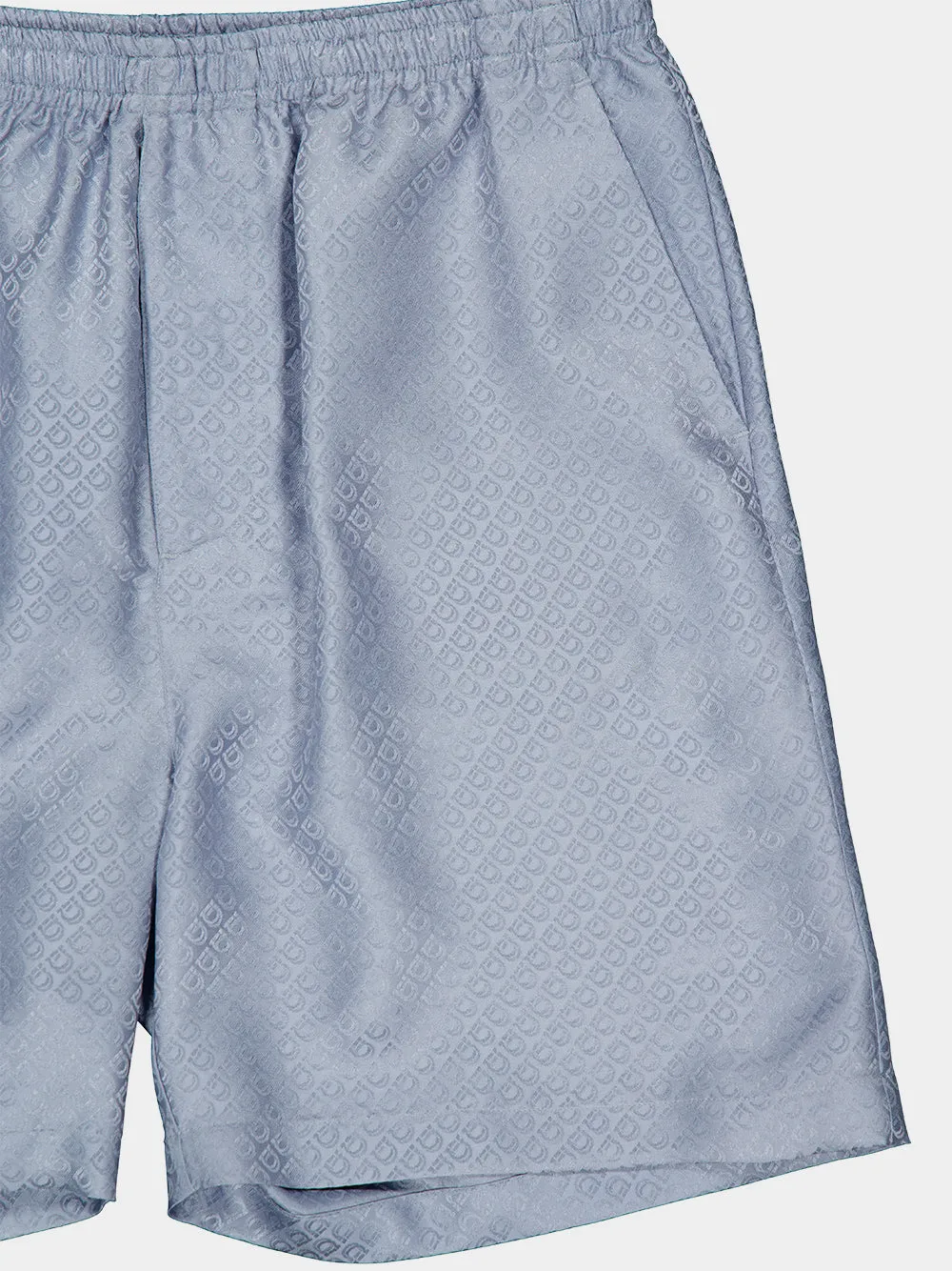Light Denim Silk Monogram Bermuda Shorts sold by Fashion Clinic product image thumbnail 3