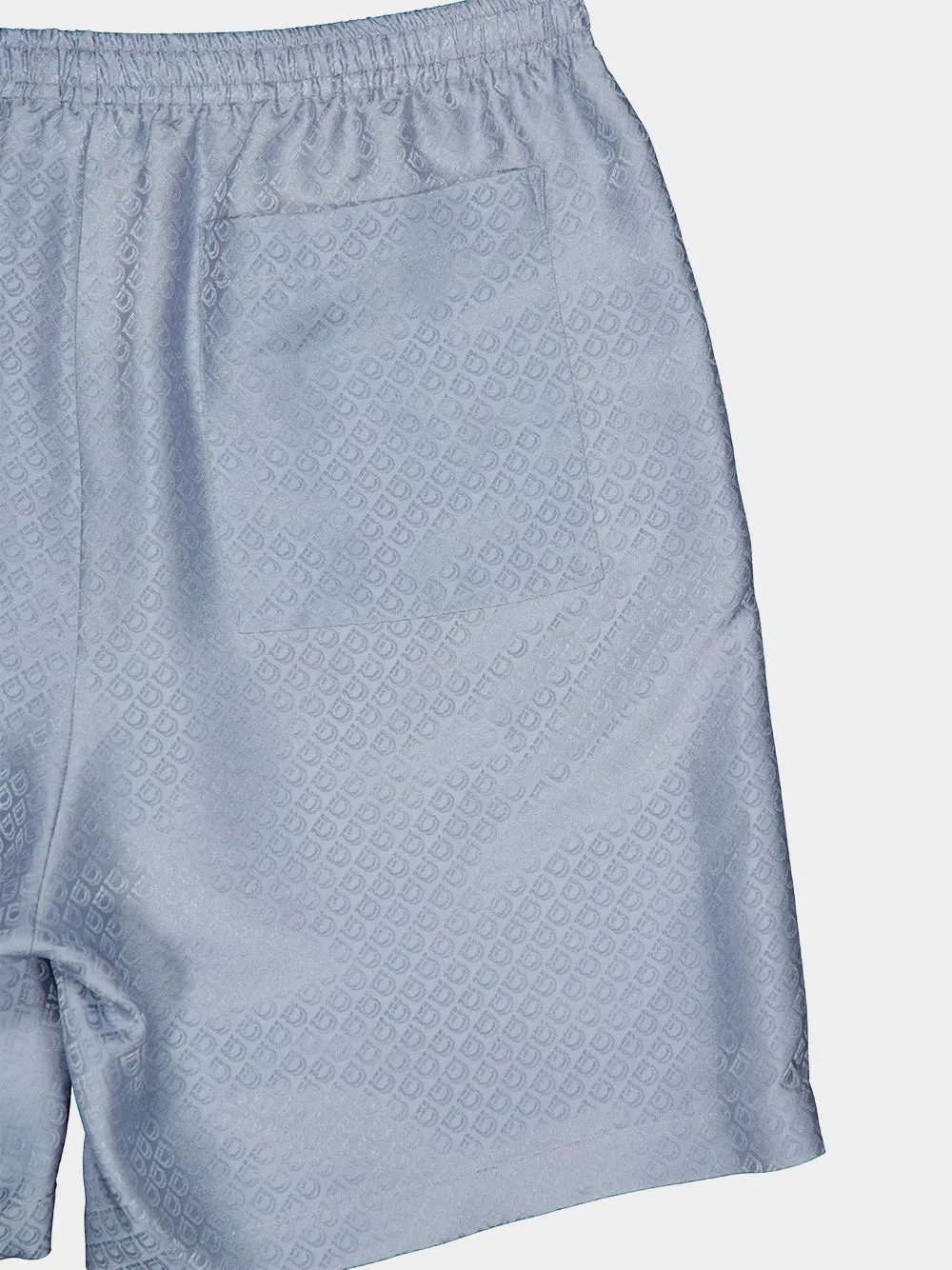 Light Denim Silk Monogram Bermuda Shorts sold by Fashion Clinic product image thumbnail 4