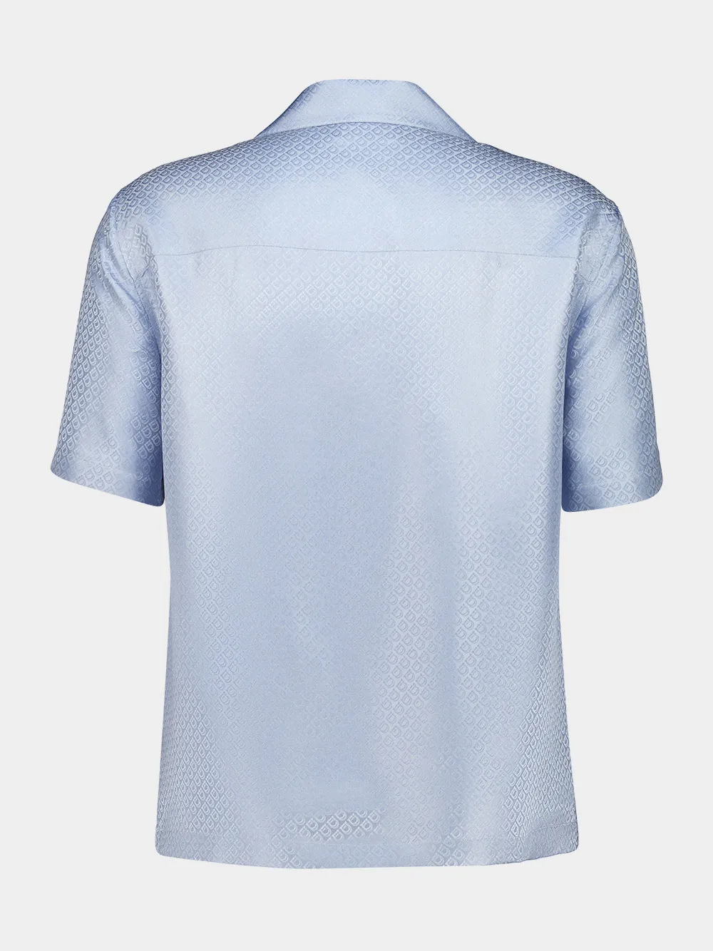 Light Denim Silk Monogram Shirt sold by Fashion Clinic product image thumbnail 4