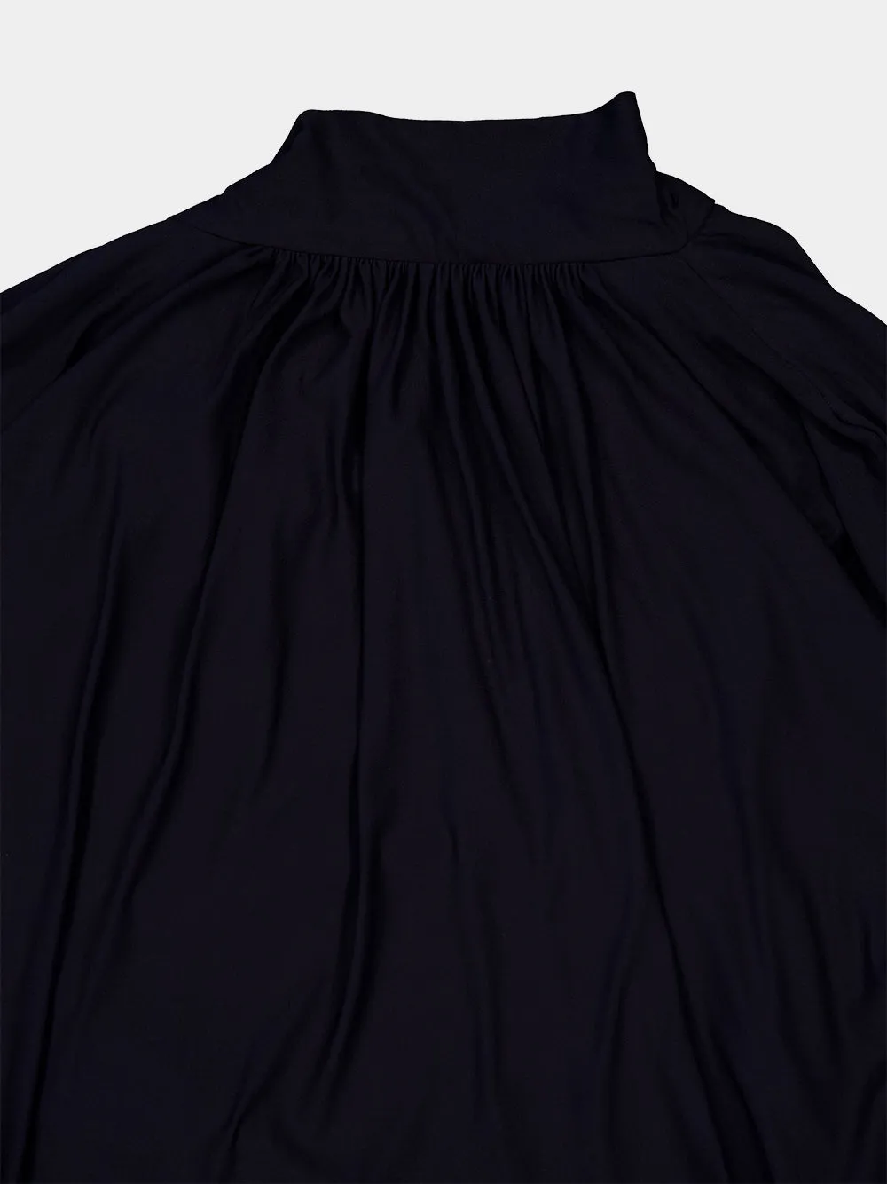 Navy Blue Gathered Top with Shoulder Slit Detail sold by Fashion Clinic product image thumbnail 5