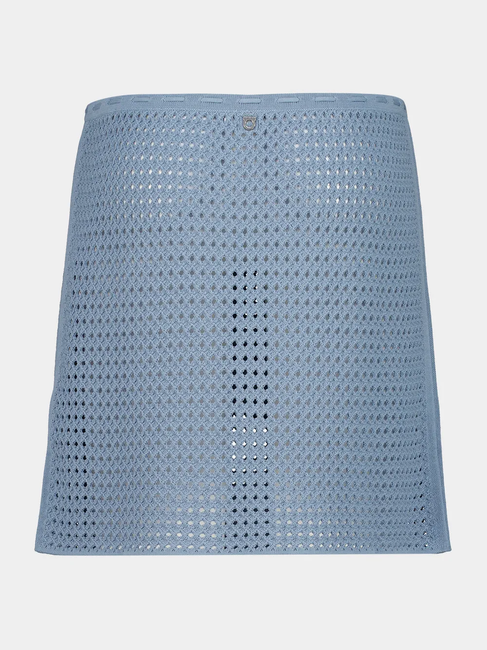 Light Denim Open Weave Knit Skirt sold by Fashion Clinic product image thumbnail 2