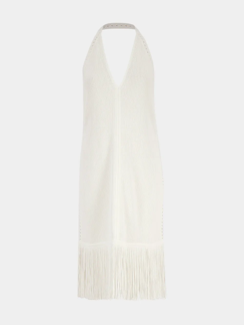 Mascarpone White Fringed Knit Dress sold by Fashion Clinic product image thumbnail 2