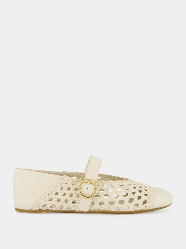 Mascarpone Gancini Ballet Flats made by Salvatore Ferragamo