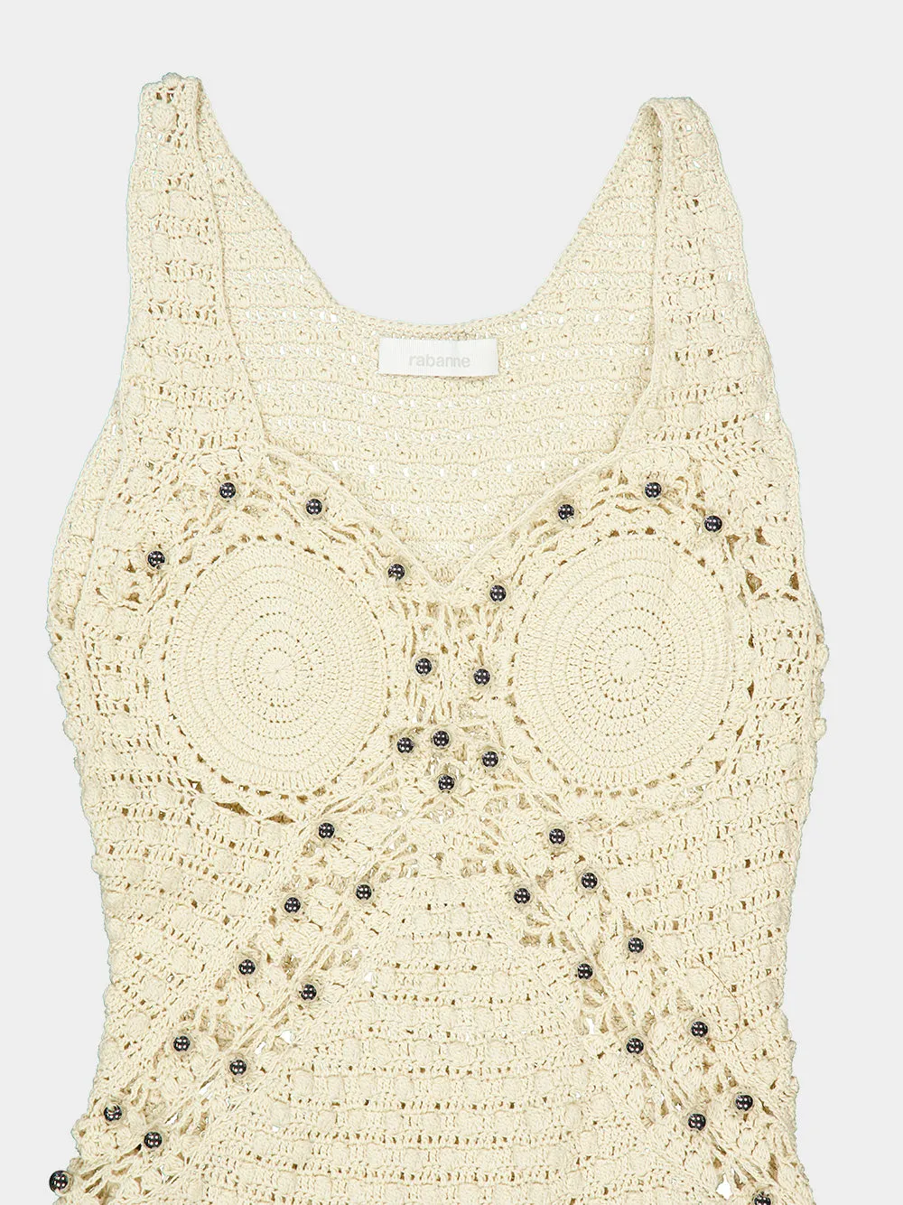 Ecru Handmade Crochet Midi Dress sold by Fashion Clinic product image thumbnail 5