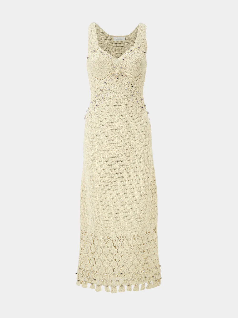 Ecru Handmade Crochet Midi Dress sold by Fashion Clinic product image thumbnail 2