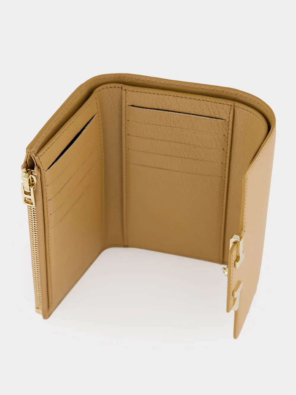Rhum Supple Grain Leather Aube Compact Wallet sold by Fashion Clinic product image thumbnail 4