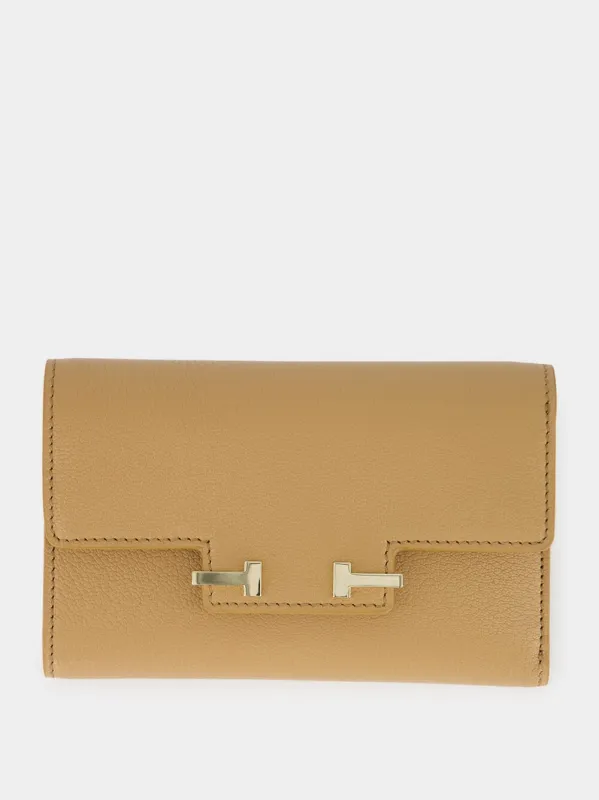 Rhum Supple Grain Leather Aube Compact Wallet made by Tom Ford