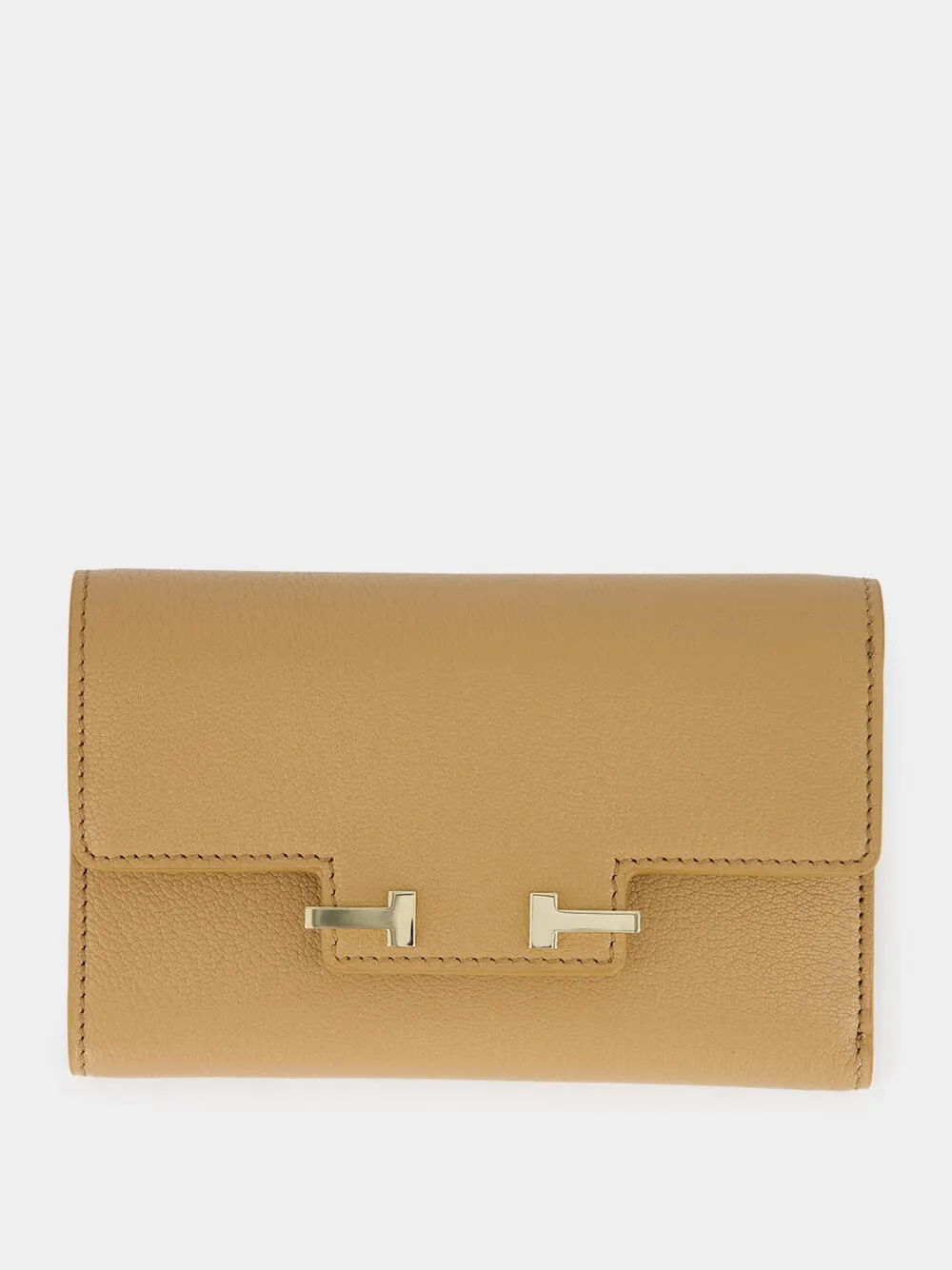 Rhum Supple Grain Leather Aube Compact Wallet sold by Fashion Clinic