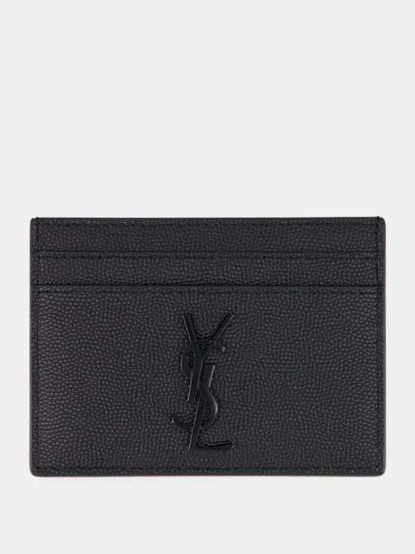 Logo Plaque Leather Card Holder made by Yves Saint Laurent