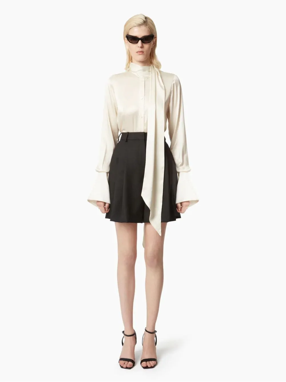 White Satin Lavallière Blouse sold by Fashion Clinic product image thumbnail 2