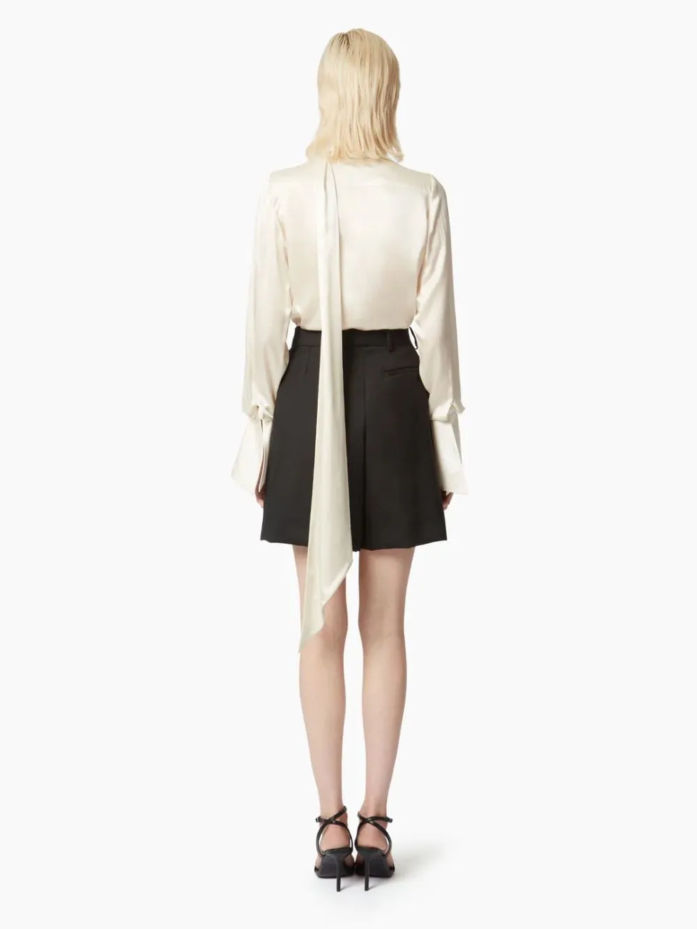 White Satin Lavallière Blouse sold by Fashion Clinic product image thumbnail 4