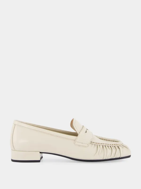 Ivory Leather Loafers made by Prada