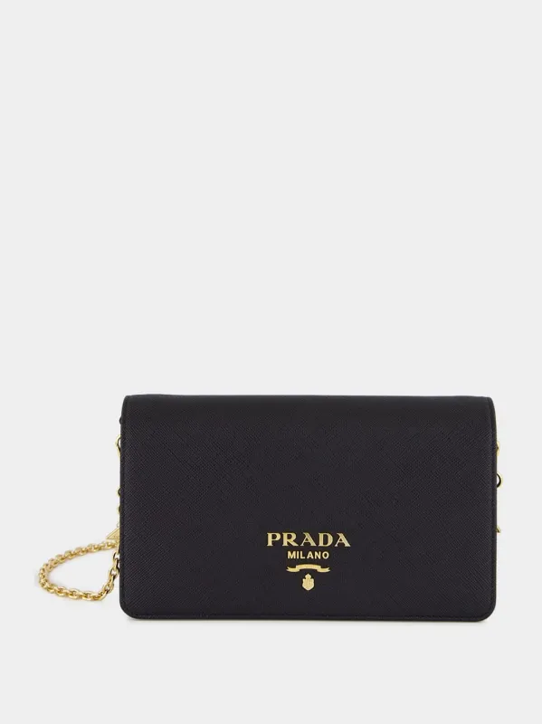 Black Saffiano Leather Mini Bag made by Prada