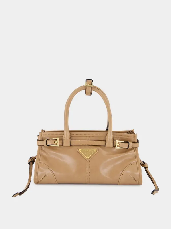 Bonnie Mini Leather Handbag Cameo made by Prada