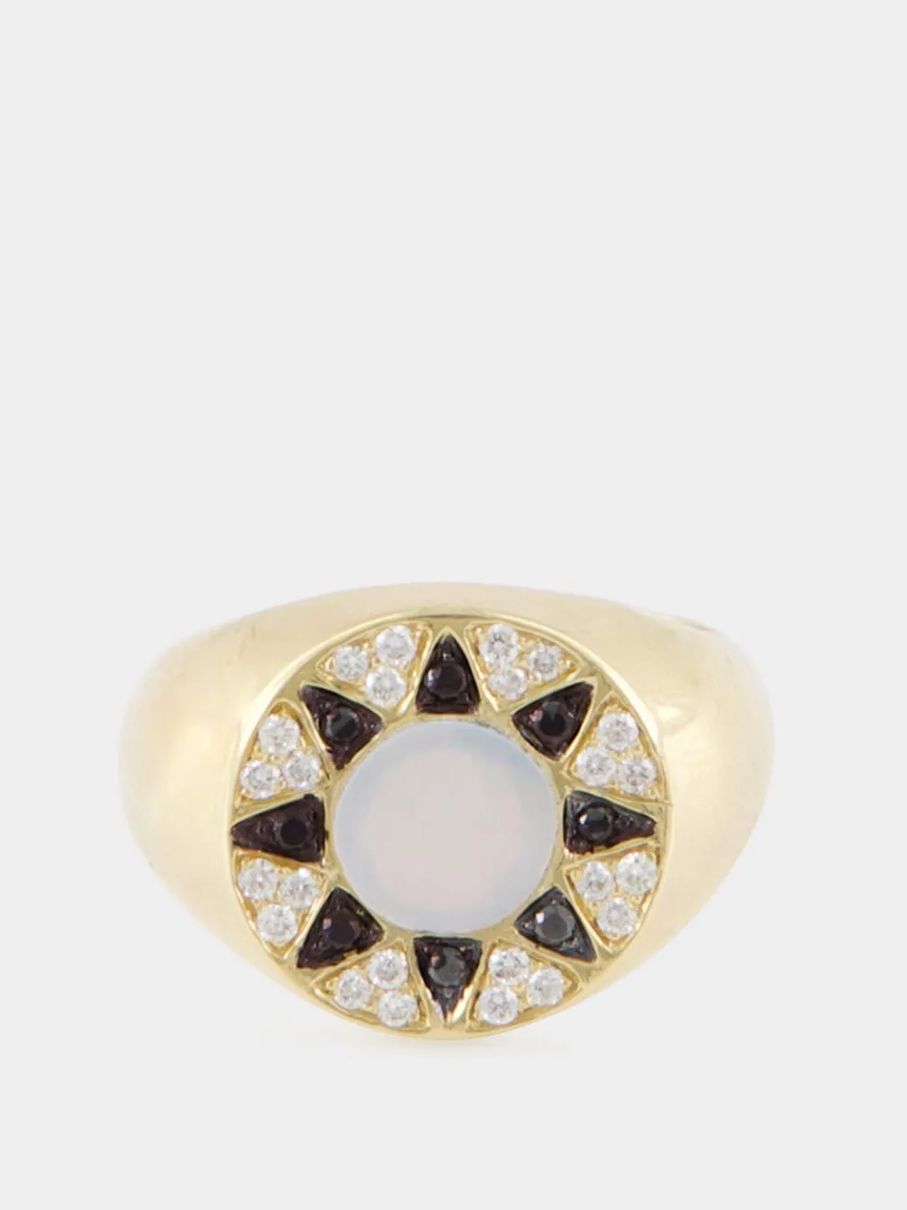 Ibiza Golden Pinky Ring with WMOP in 18K Gold sold by Fashion Clinic