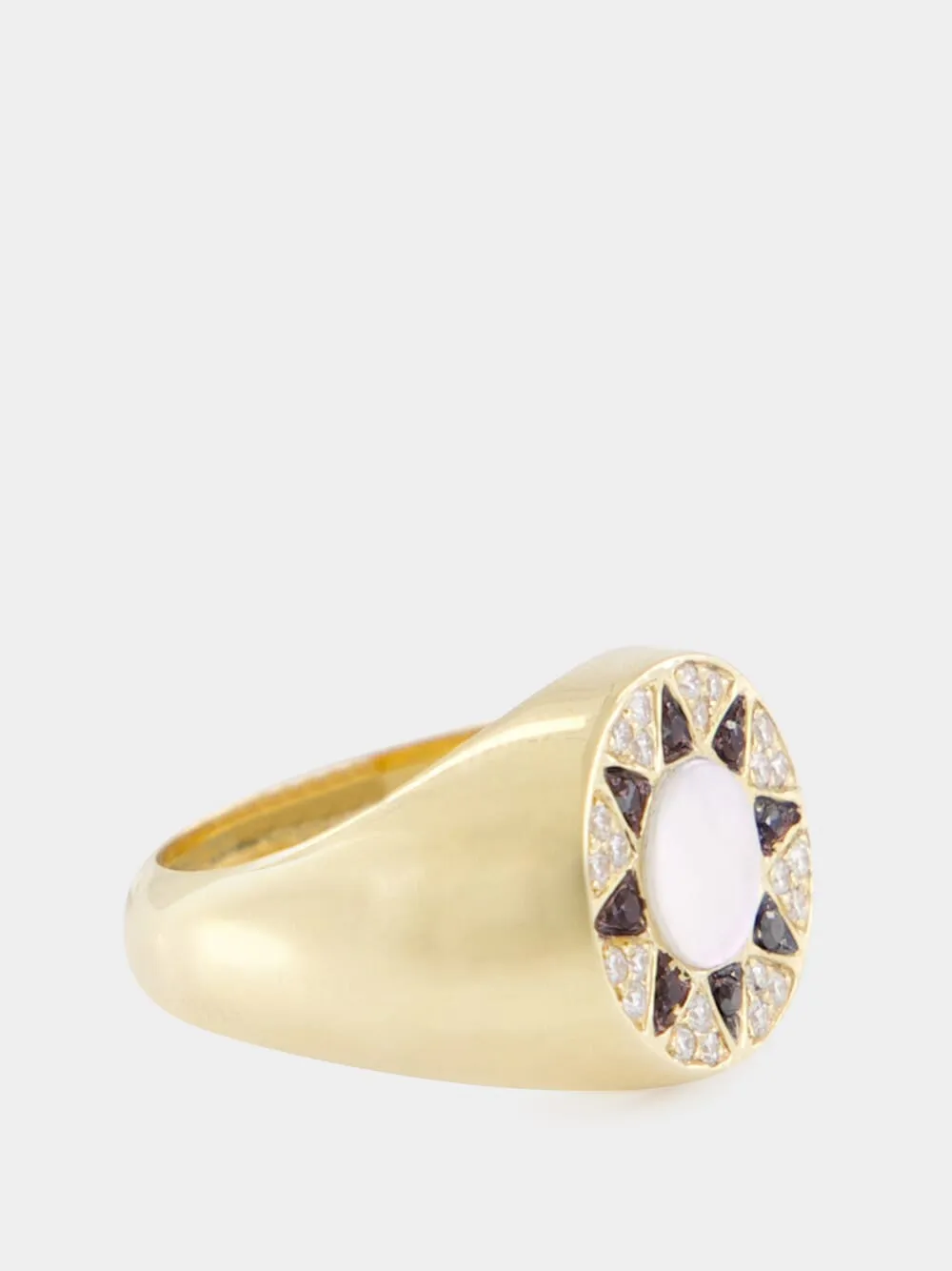 Ibiza Golden Pinky Ring with WMOP in 18K Gold sold by Fashion Clinic product image thumbnail 3