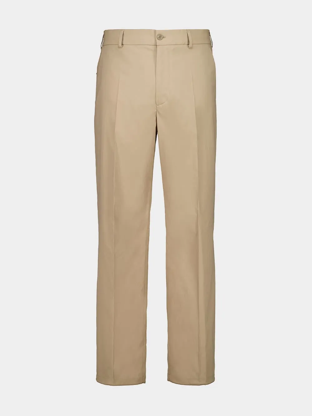 Beige Straight-Fit Trousers sold by Fashion Clinic