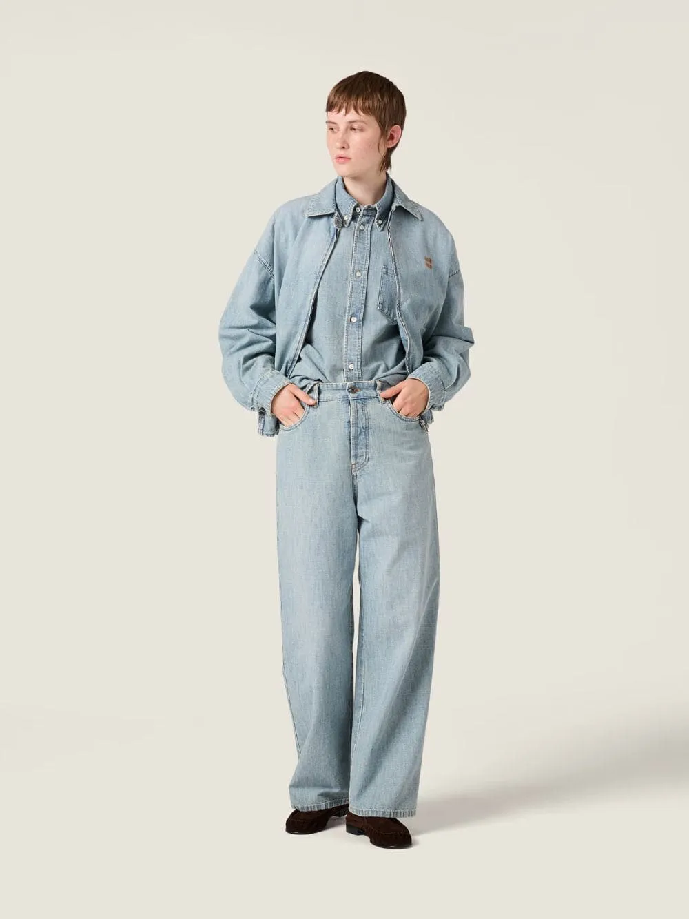 Light Blue Chambray High-Rise Jeans sold by Fashion Clinic product image thumbnail 2